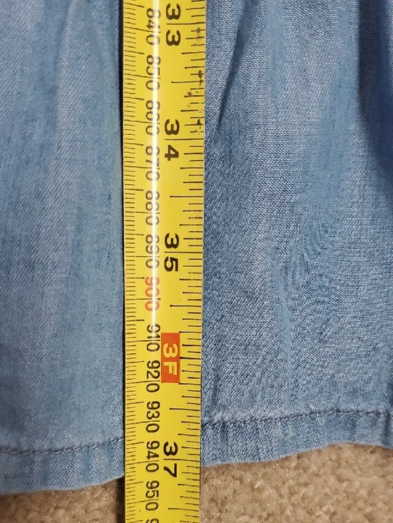 NWT Molly Bracken Denim Light Blue Flared Chambray Mini Dress Sz XL Coquette - Picture 13 of 16